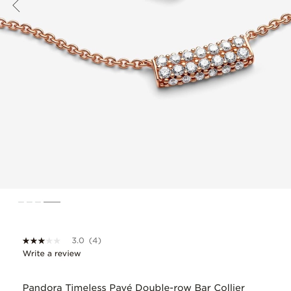 Pandora Timeless Pavé Double-row Bar Collier - Rose Gold